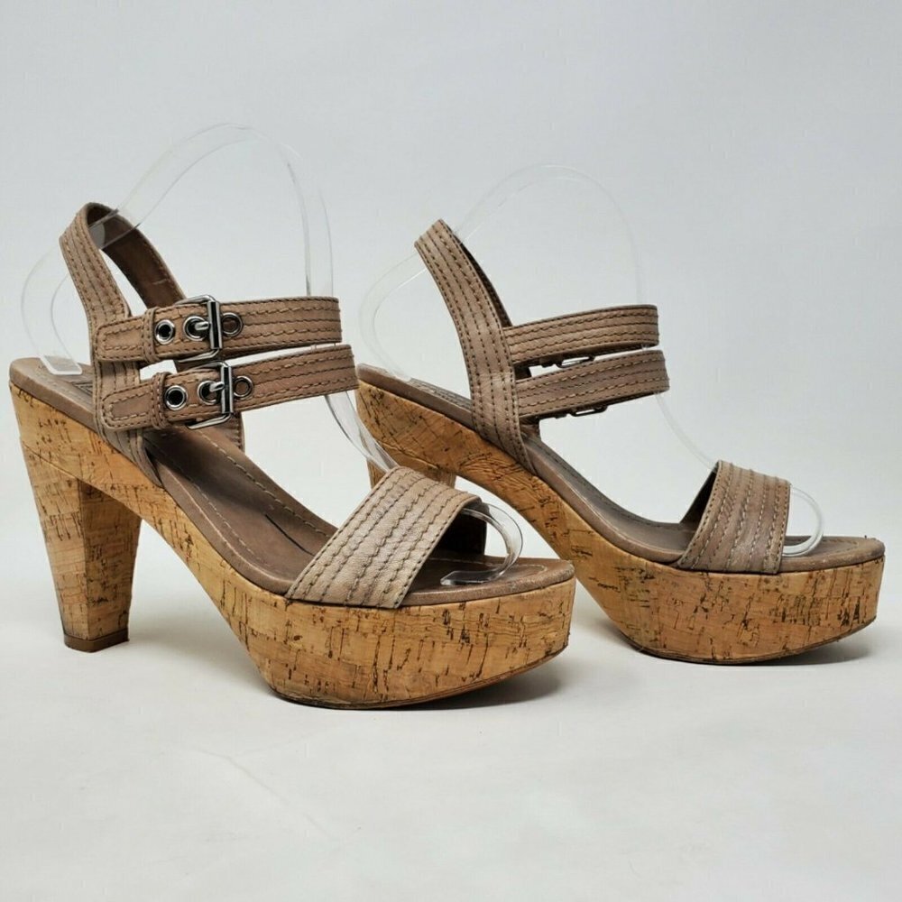 Miu Miu Womens Ankle Strap Brown Heeled Sandal